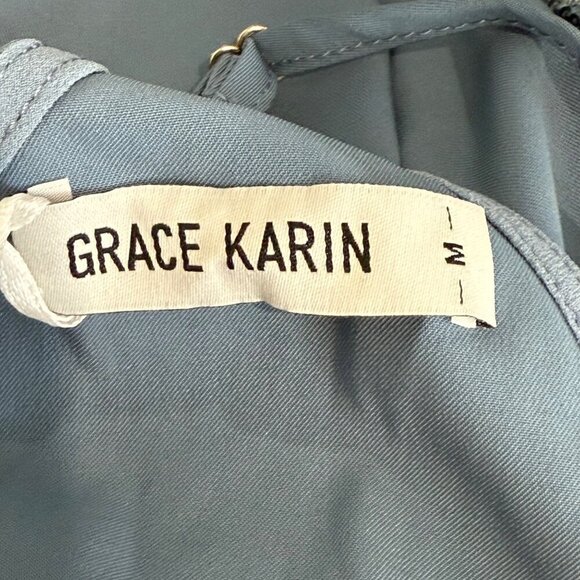 Grace Karin Womens Sequin Spaghetti Strap Top Blue Medium Polyester Spandex New - Picture 3 of 8